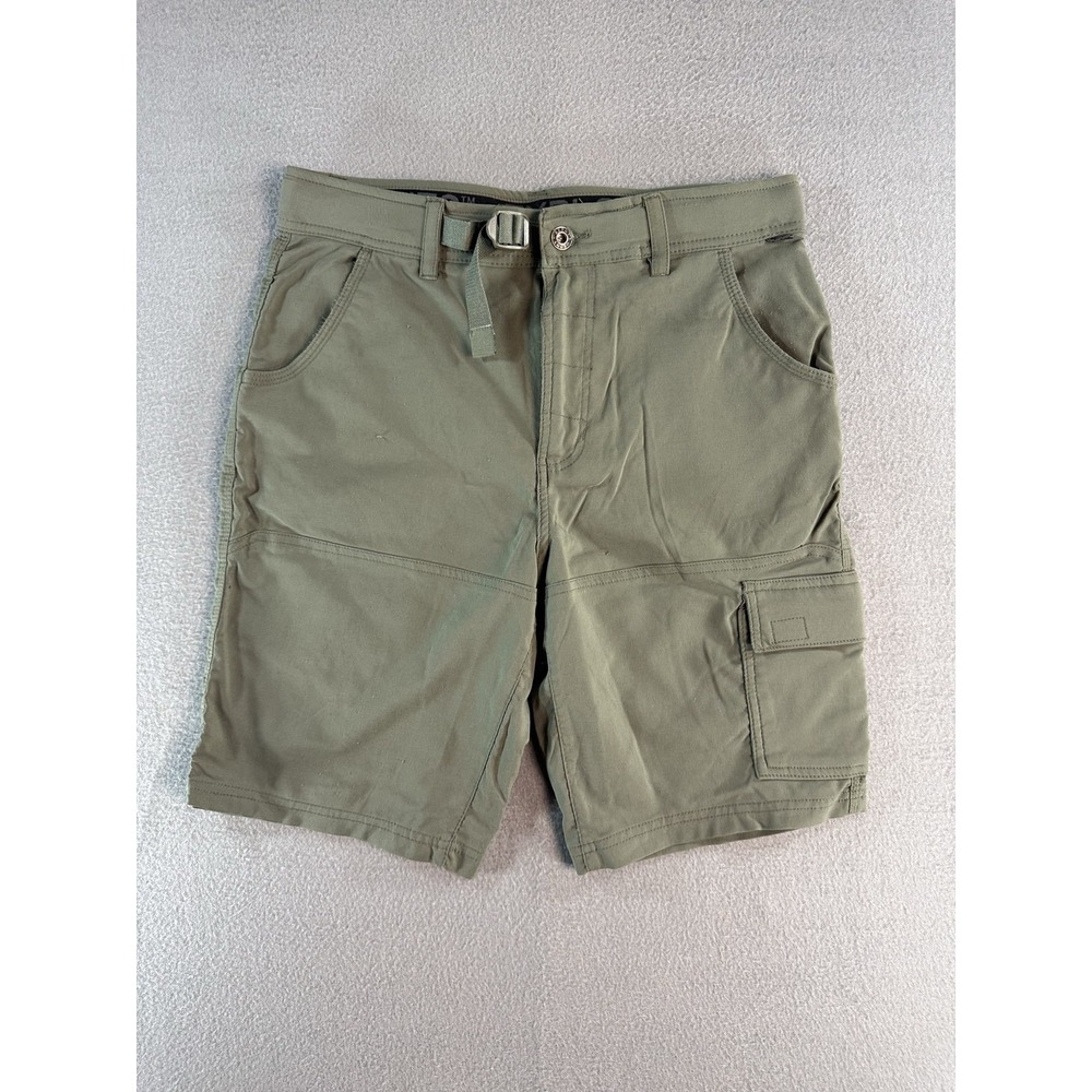 Gerry Mens Cargo Shorts 32 Green Belted Pockets 9 Inseam Casual Hiking Summer